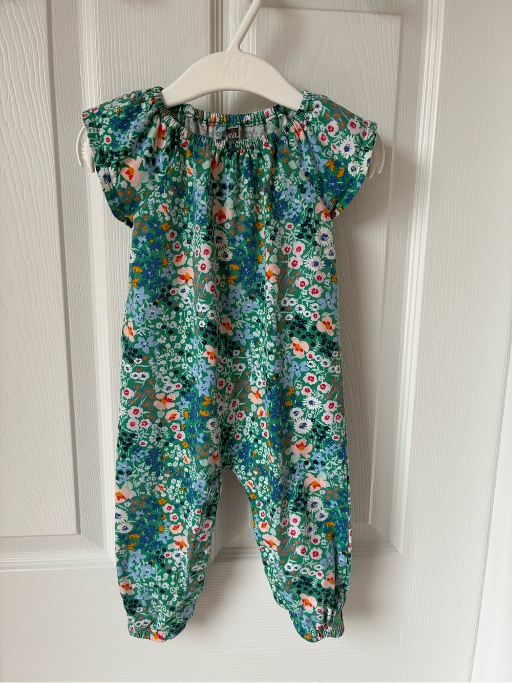 Tea Collection - Lightweight Green Floral Kids Romper